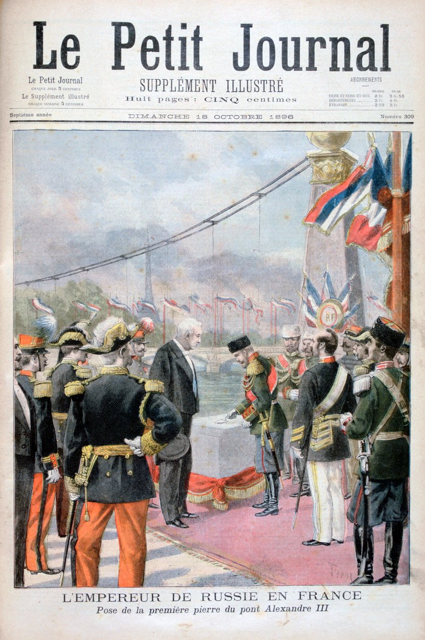 II. Miklós orosz és Félix Faure, a Francia Köztársaság elnöke, 1896 alkotó: Oswaldo Tofani