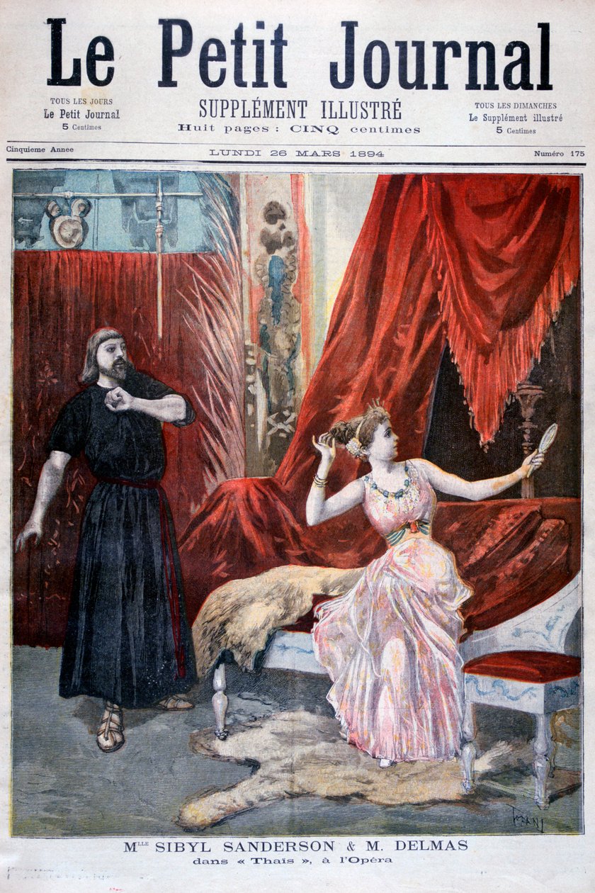Sibyl Sanderson és Delmas Jules Massenet Thais című operájában, Párizs, 1894 alkotó: Oswaldo Tofani