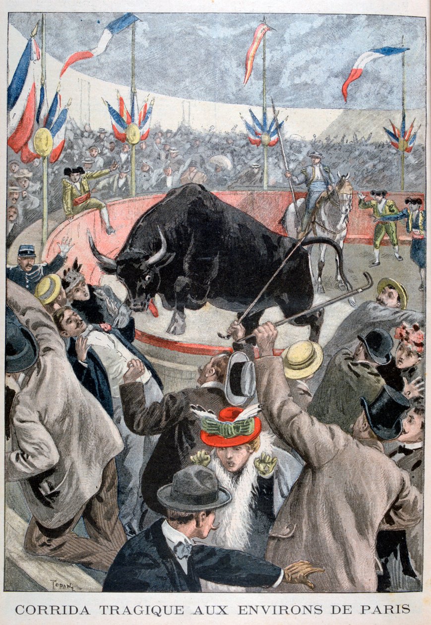 Tragikus bikaviadal-baleset Párizs környékén, 1899 alkotó: Oswaldo Tofani