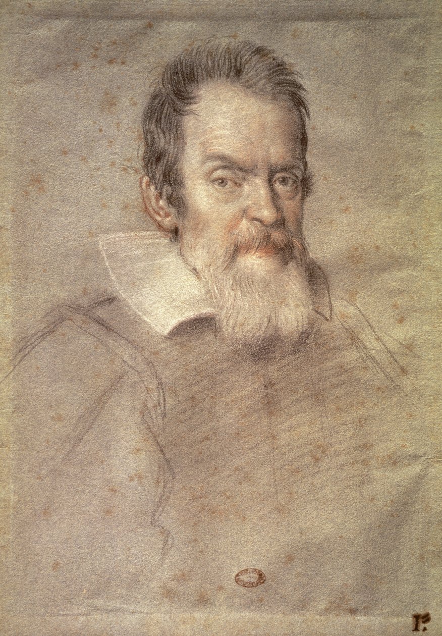 Galileo Galilei (1564-1642) csillagász és fizikus portréja (rajz) alkotó: Ottavio Mario Leoni