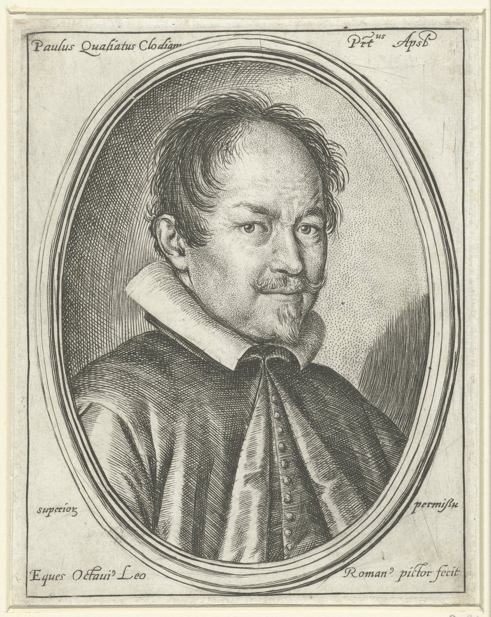 A zeneszerző portréja Paolo Quagliati c. 1555-1628, 1623 alkotó: Ottavio Maria Leoni