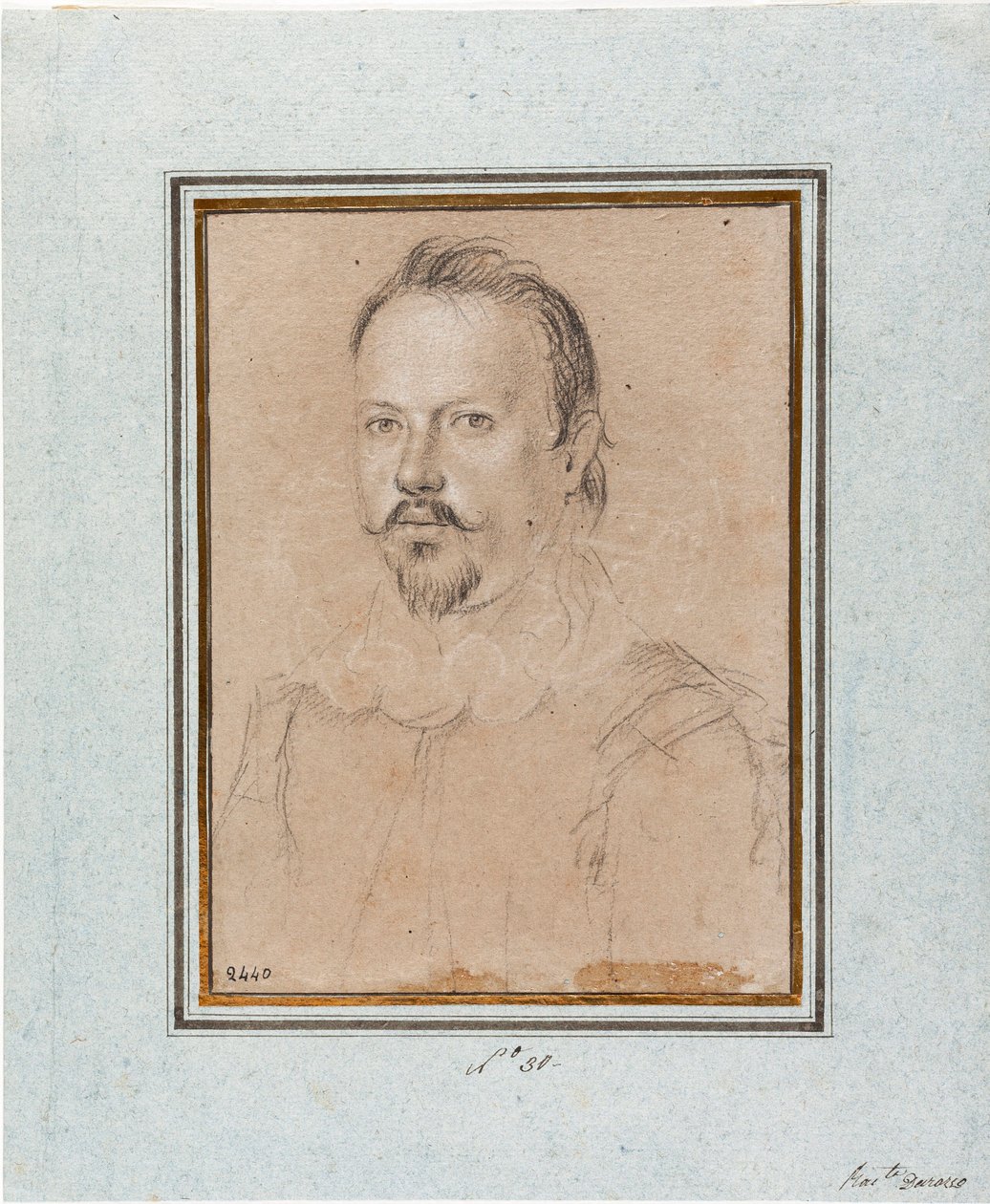 I. Gonzague Vince, Mantua hercegének portréja (Vincenzo I Gonzaga, Mantua hercege) (1562-1612) Ottavio Leoni rajza (1578-1630) Genes, Musei di Strada Nuova, inv 2440 alkotó: Ottavio Mario Leoni
