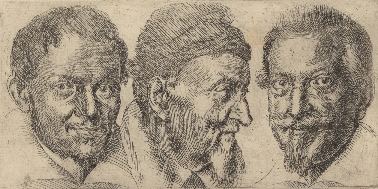 Három portré, amelyek valószínűleg Camillo Grafficot, Ercole Pedemonte-t és Antonit ábrázolják..., kb. 1620-30. alkotó: Ottavio Mario Leoni