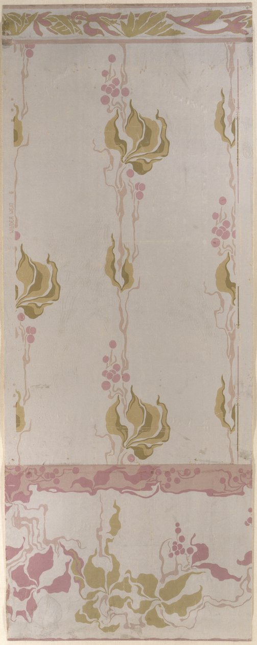 Virginia Creeper tapétatervezés, 1902, gyártás: Tapetenfabrik Engelhard, Mannheim, alkotó: Otto Eckmann
