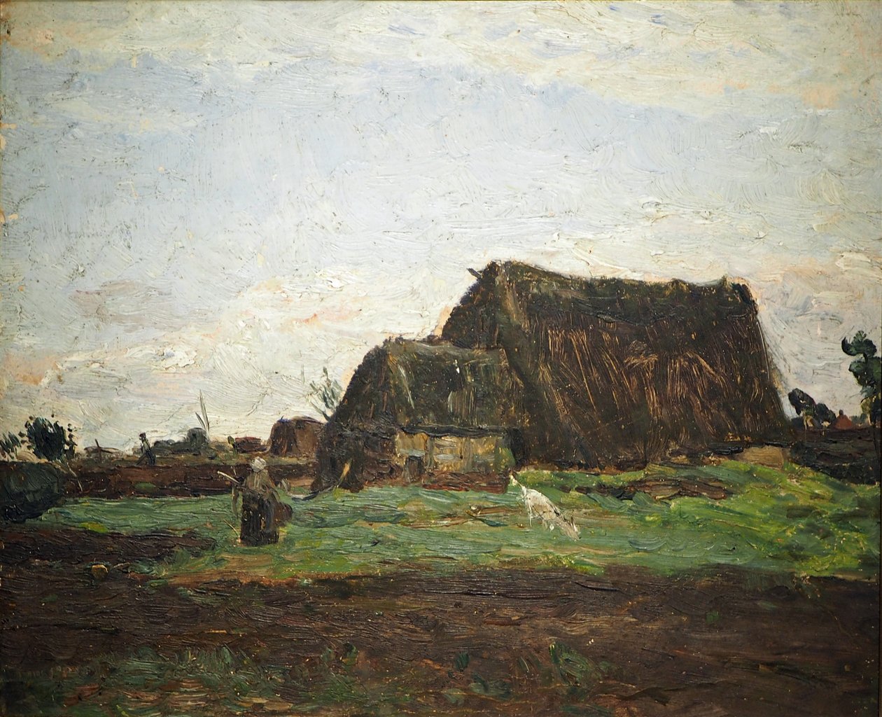 Moorkate feleséggel és kecskével alkotó: Otto Modersohn