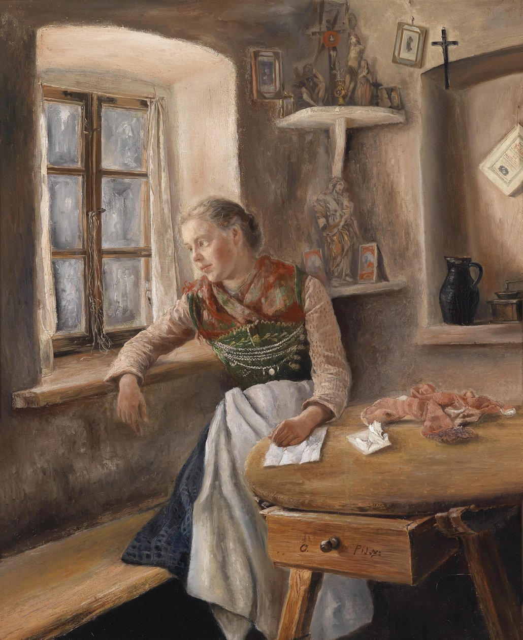 Lány az ablaknál alkotó: Otto Piltz