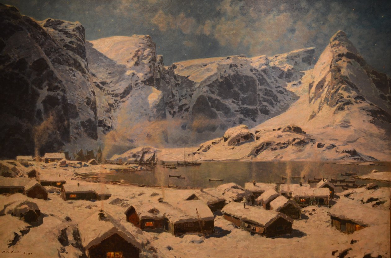 Tél, Reine a Lofoten-szigeteken alkotó: Otto Sinding