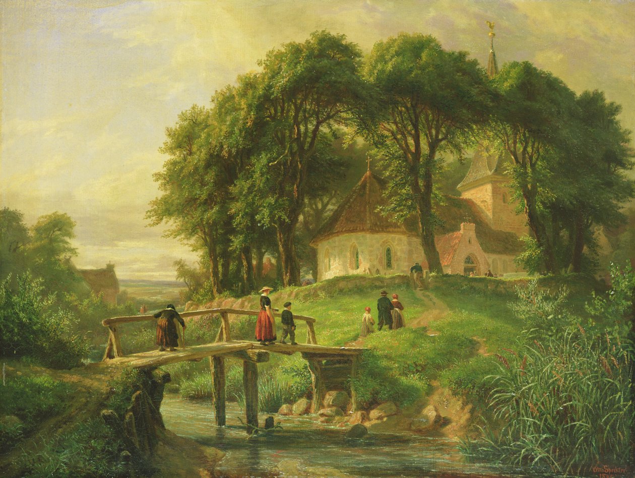 Templomba járás Alt-Rahlstedtben, 1861 alkotó: Otto Speckter