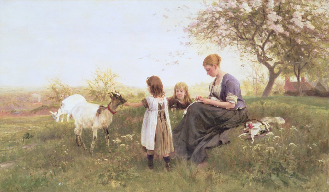 A kecskék etetése, 1870 alkotó: Otto Weber