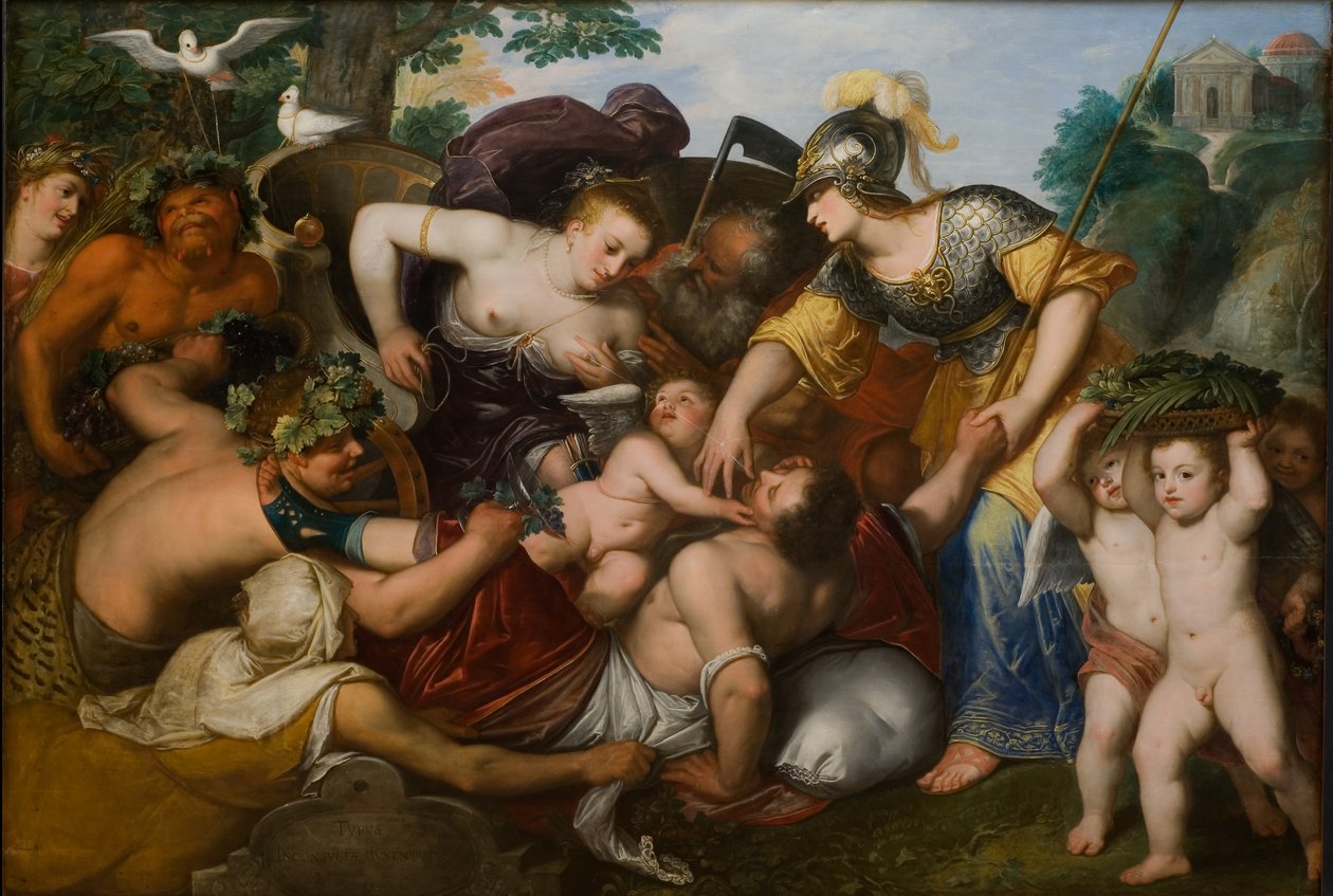 Az ifjúság kísértésének allegóriája, 1648 alkotó: Otto van Veen