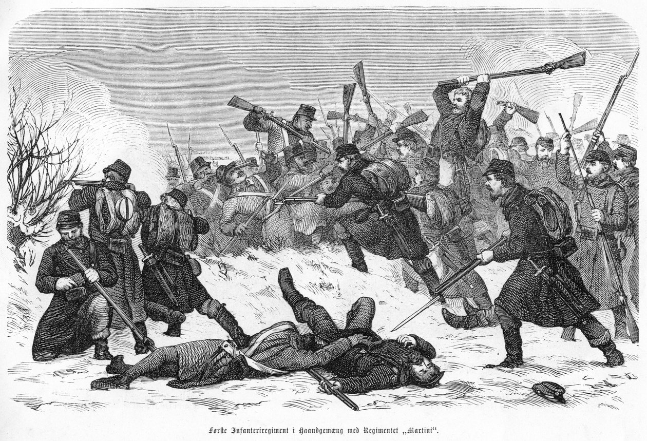 Az első gyalogezred Haandgemængben a "Martini" ezreddel, pub. 1865 (metszet) alkotó: Otto Bache