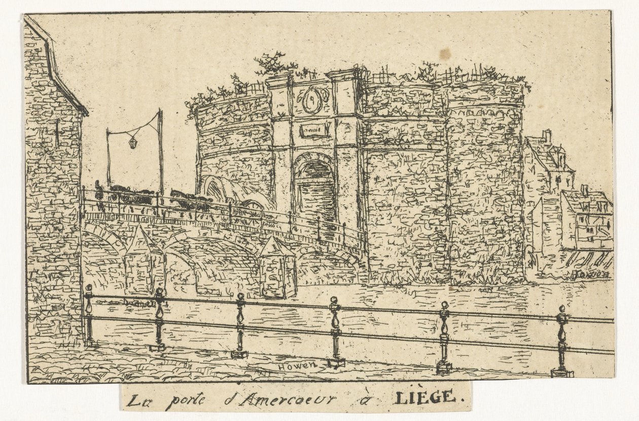 Amercoeurpoort te Luik Az Amercoeur-kapu Liège-ben (cím a tárgyon) alkotó: Otto Baron Howen