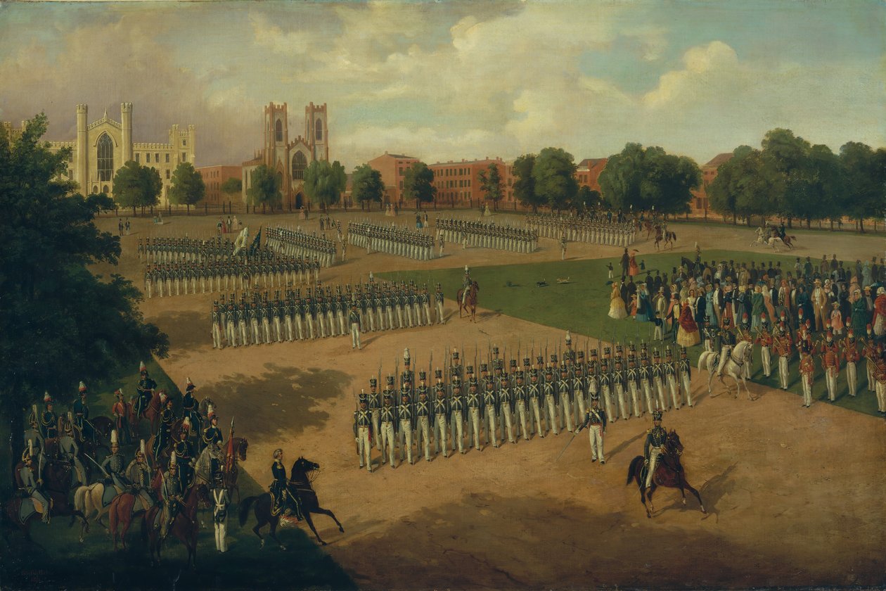 Seventh Regiment on Review, Washington Square, New York, 1851. alkotó: Otto Boetticher