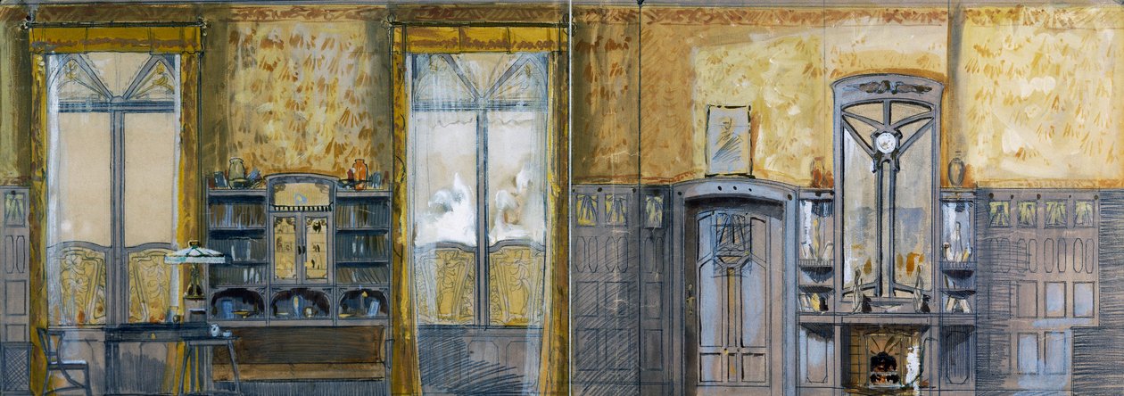 Ernst Ludwig von Hessen-Darmstadt nagyherceg (1868-1937) tanulmányozási projektje, amelyet Otto Eckmann (1865-1902) tervezett. 19. század alkotó: Otto Eckmann