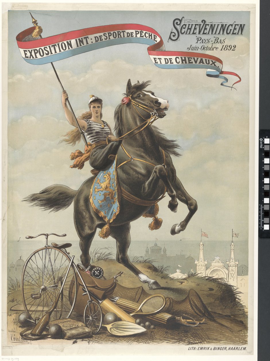 Nemzetközi kiállítás: Sport, horgászat és lovak / Scheveningen Hollandia 1892. június-október (cím a tárgyon) alkotó: Otto Eerelman