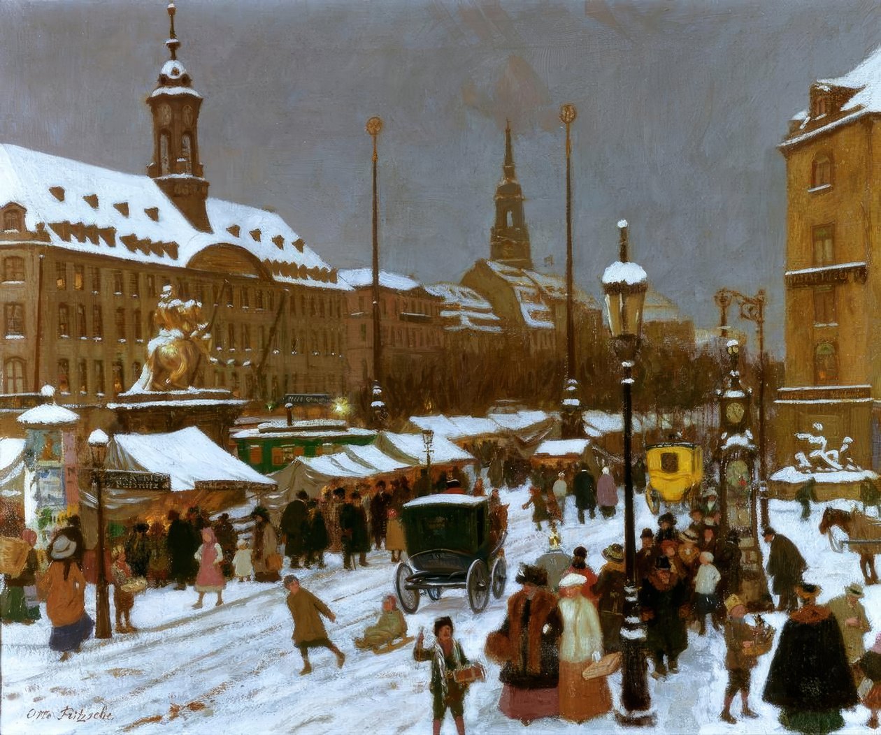 Striezelmarkt a Neustädter Markton alkotó: Otto Fritzsche