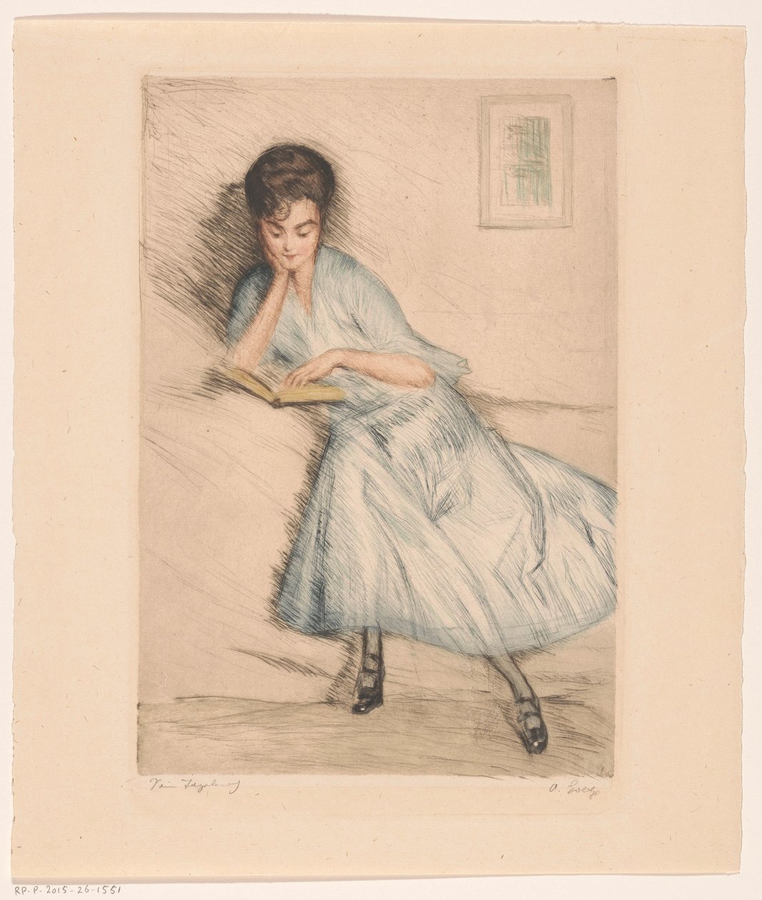 olvasó nő alkotó: Otto Goetze (signed by artist)