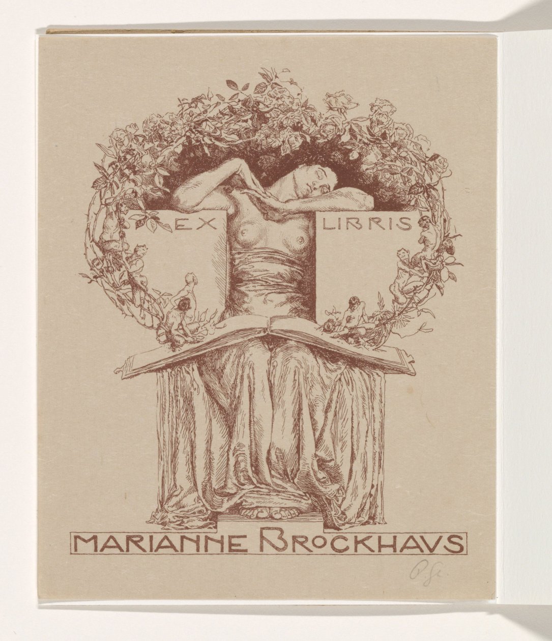 Marianne Brockhaus ex-librise alkotó: Otto Greiner (signed by artist)