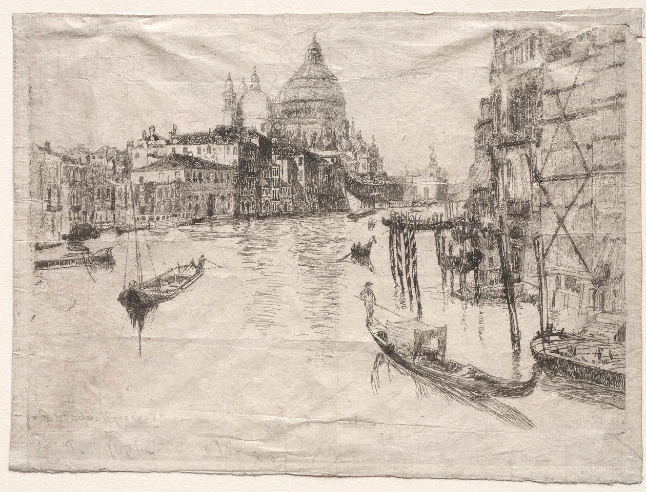 A Canal Grande bejárata, Velence, 1880. alkotó: Otto H. Bacher