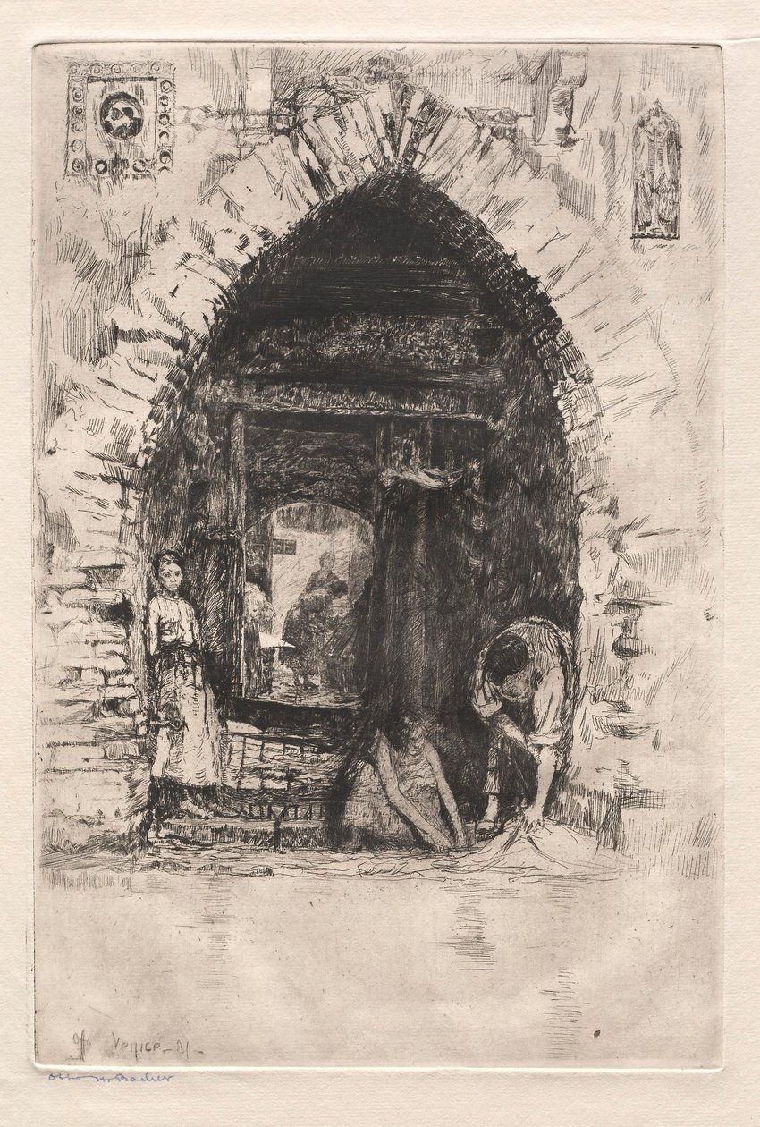 Velencei rézkarcok: Mosoda, 1881. alkotó: Otto H. Bacher