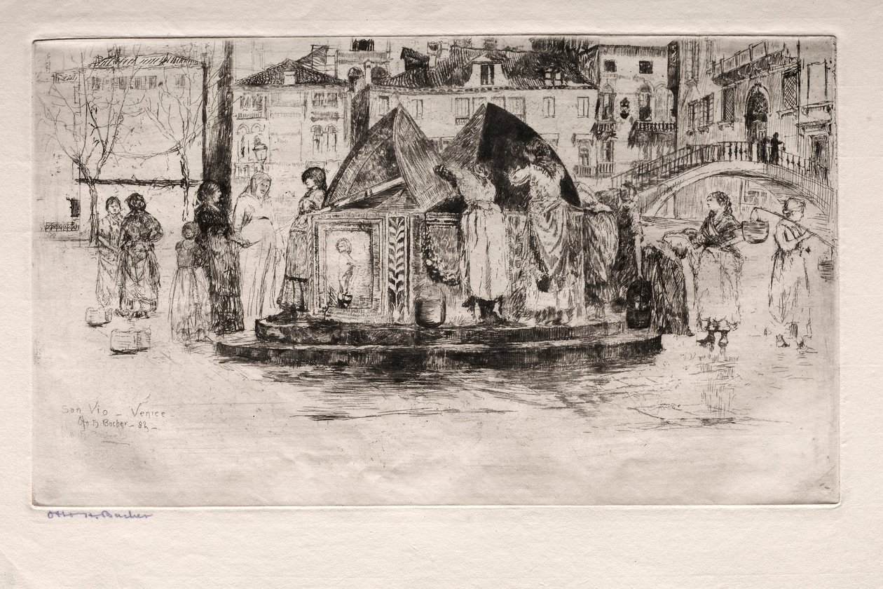 Velencei rézkarcok: Pozzo San Vio, 1882. alkotó: Otto H. Bacher