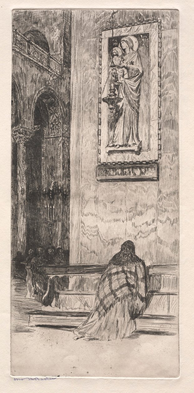 Velencei rézkarcok: Szent Márk, 19. század. alkotó: Otto H. Bacher