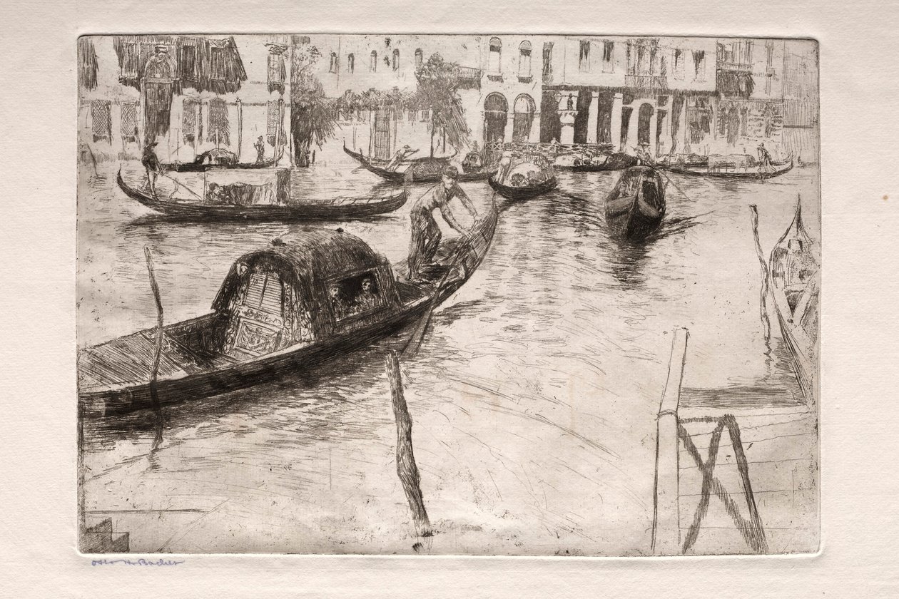 Velence rézkarcai: San Felice komp, 19. század. alkotó: Otto H. Bacher