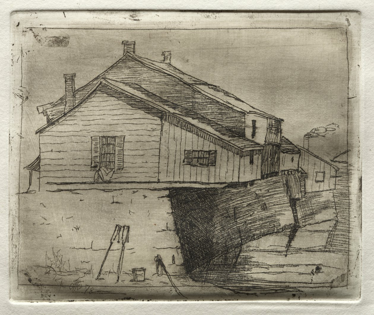 Ház víz felett, 1878. alkotó: Otto H. Bacher