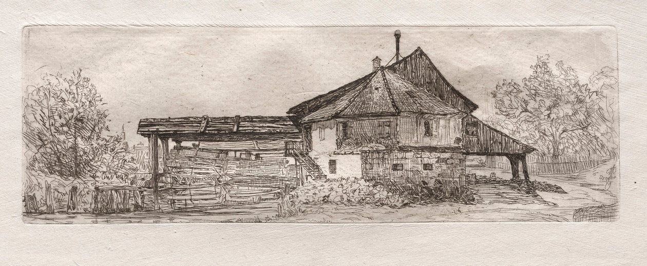 Régi malom a Dunán, 1879. alkotó: Otto H. Bacher