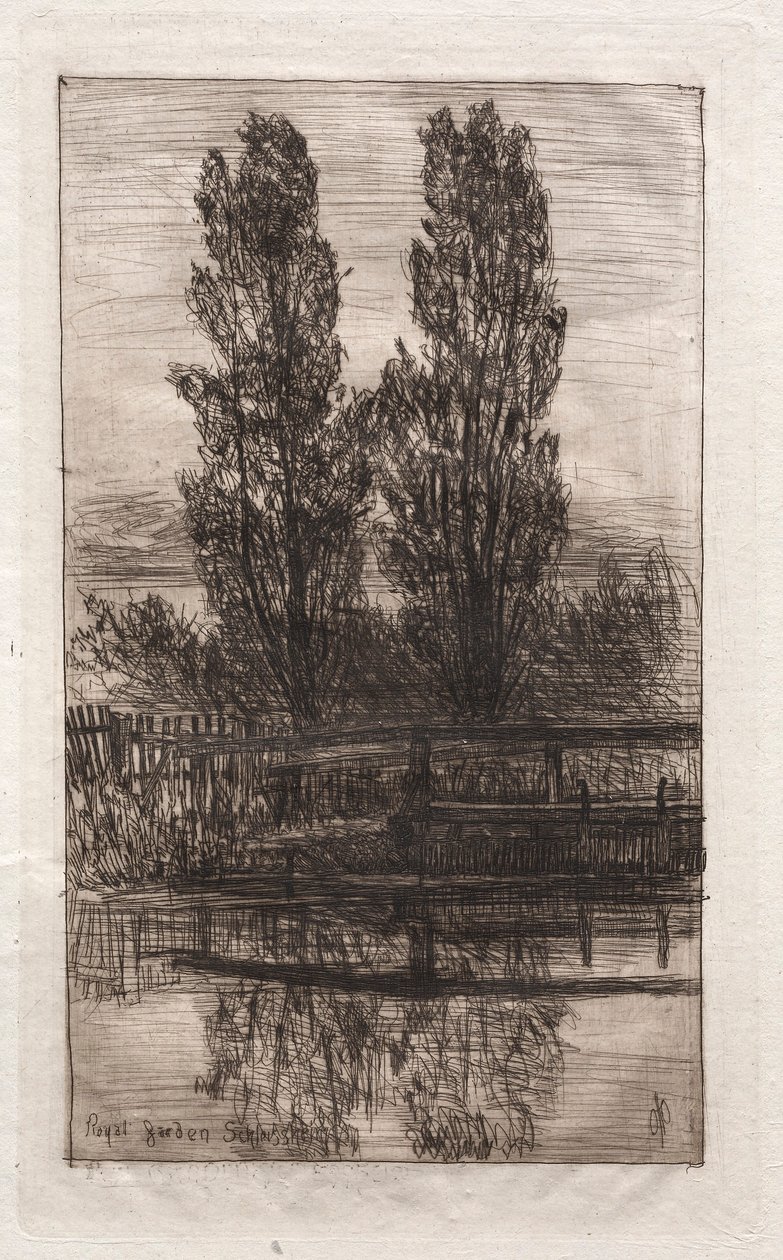 Nyárfák, Királyi Kert, Schleissheim, 1879. alkotó: Otto H. Bacher