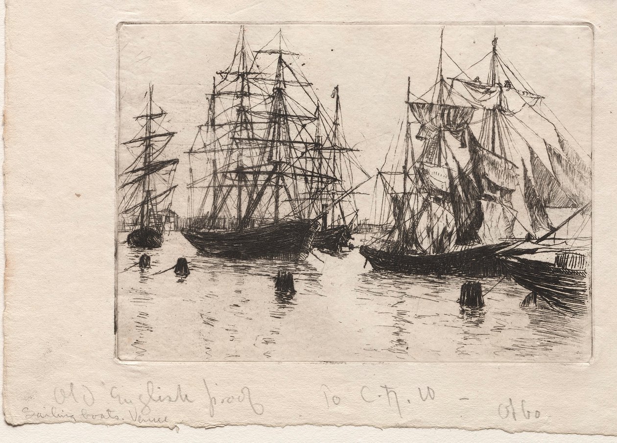 Vitorlások, Velence, 1880. alkotó: Otto H. Bacher