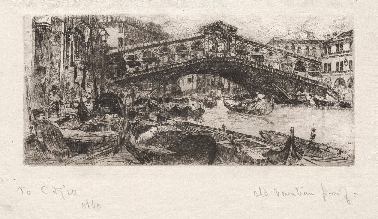 A Rialto, Velence, 1880. alkotó: Otto H. Bacher