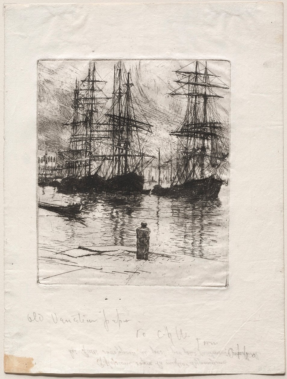Három hajó, Velence, 1880. alkotó: Otto H. Bacher
