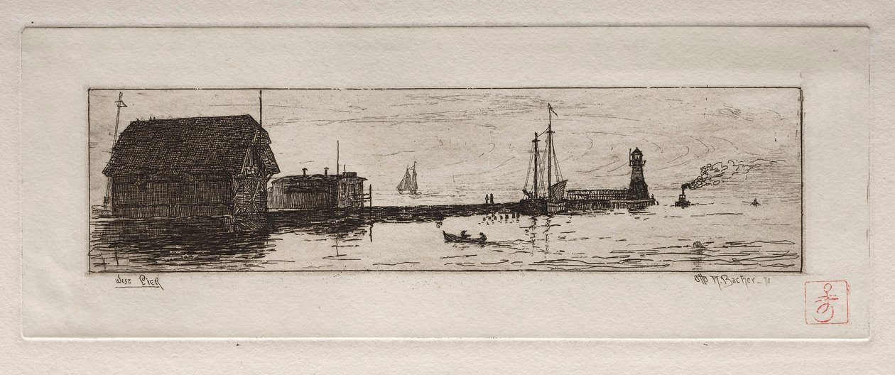 West Pier, Cleveland, 1878. alkotó: Otto H. Bacher