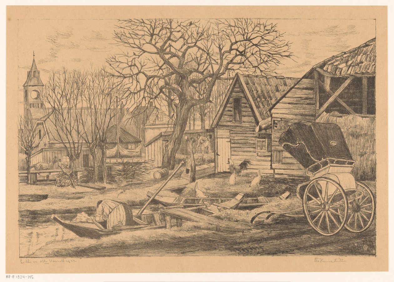 Falu a vízen alkotó: Otto Hanrath (signed by artist)