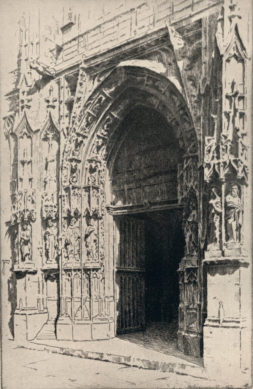 "A Szent Merri templom bejárata", 1915 alkotó: Otto J Schneider
