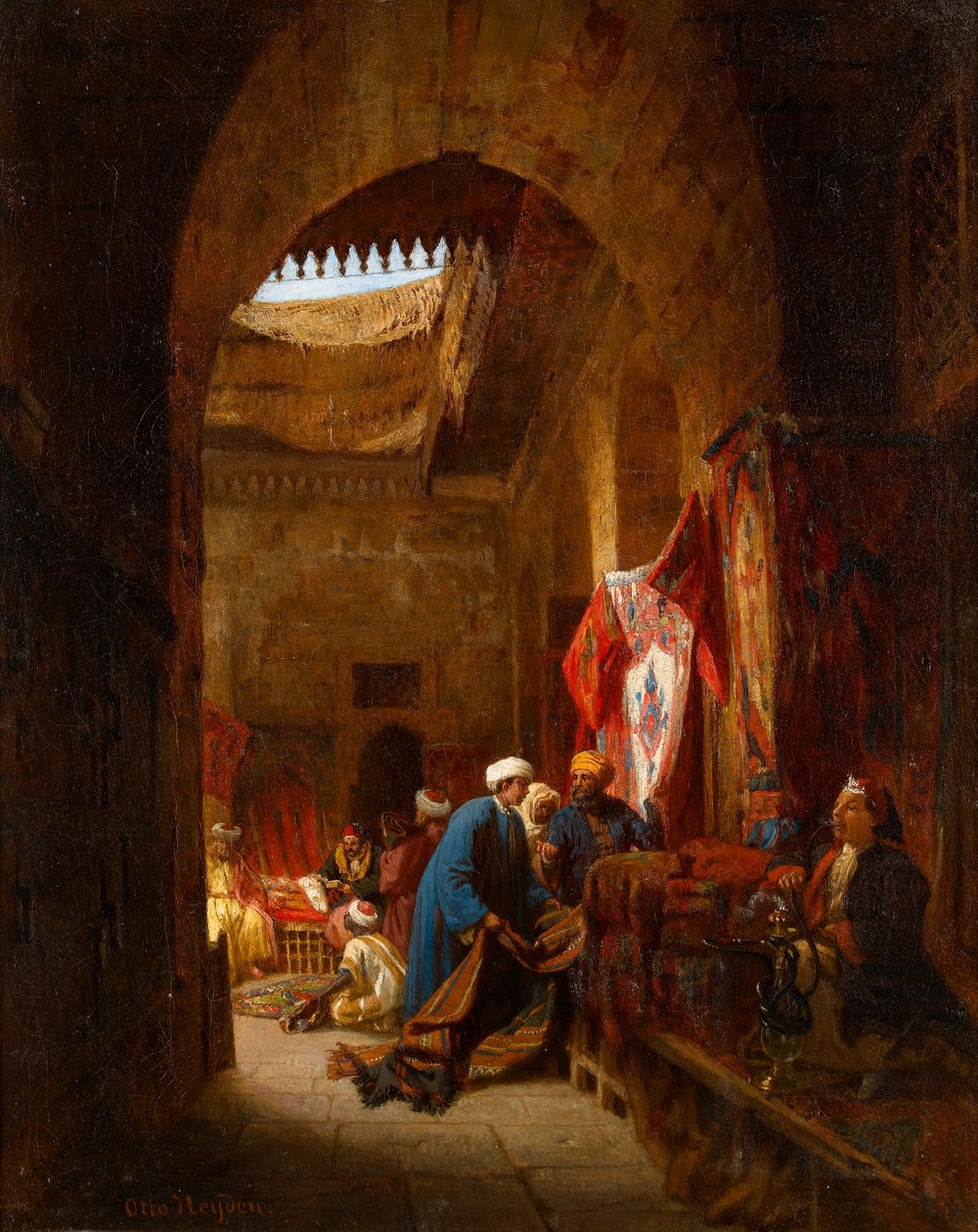 A szőnyegbazár, Kairó alkotó: Otto Johann Heinrich Heyden