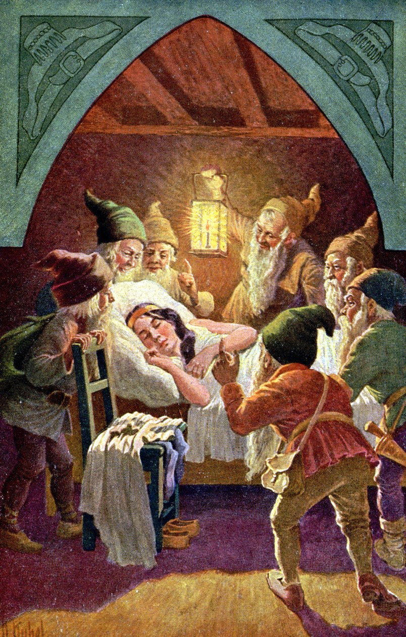 Hófehérke és a hét törpe, 1900 körül (illusztráció) alkotó: Otto Kubel