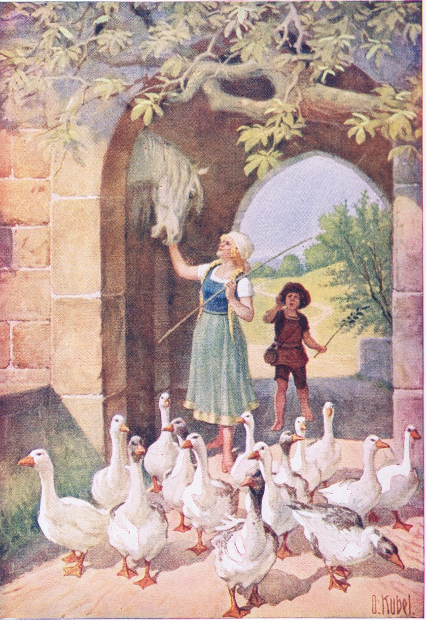 The Goose Girl (színes litó) alkotó: Otto Kubel