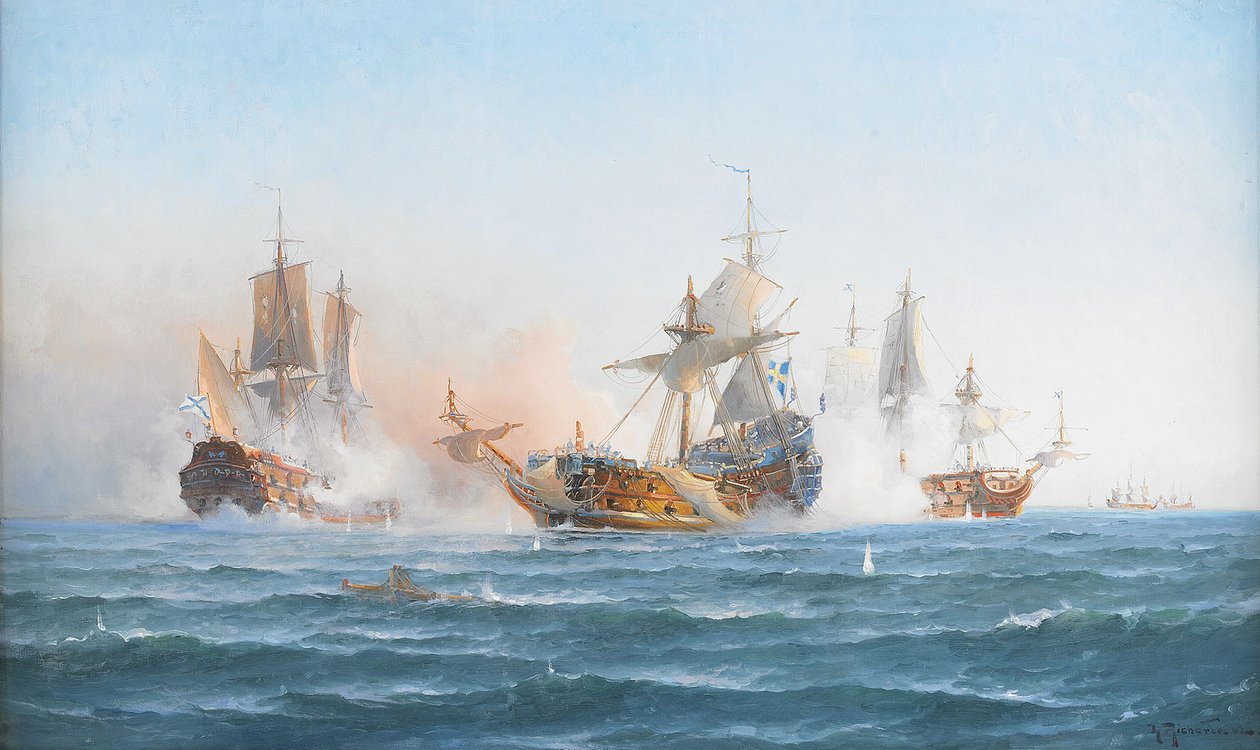 A HMS Wachtmeister az orosz század ellen harcol 1902. június 4-én 1719. alkotó: Otto Ludvig Richarde