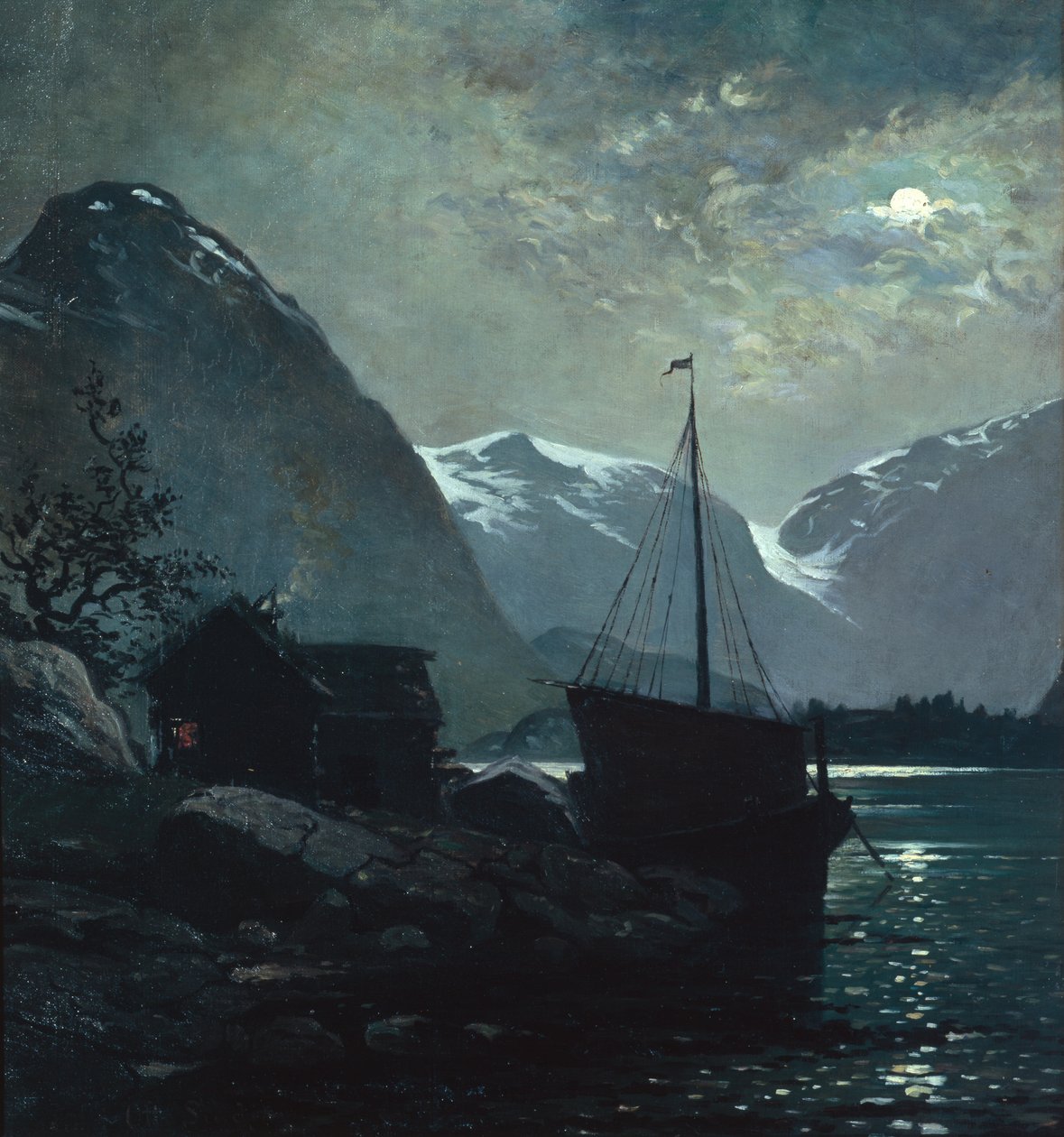 Este a Vestlandsfjordban (olaj, vászon) alkotó: Otto Ludvig Sinding