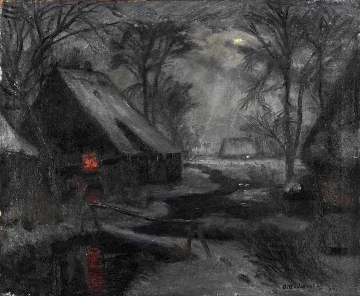 Téli este Fischerhude-ban alkotó: Otto Modersohn