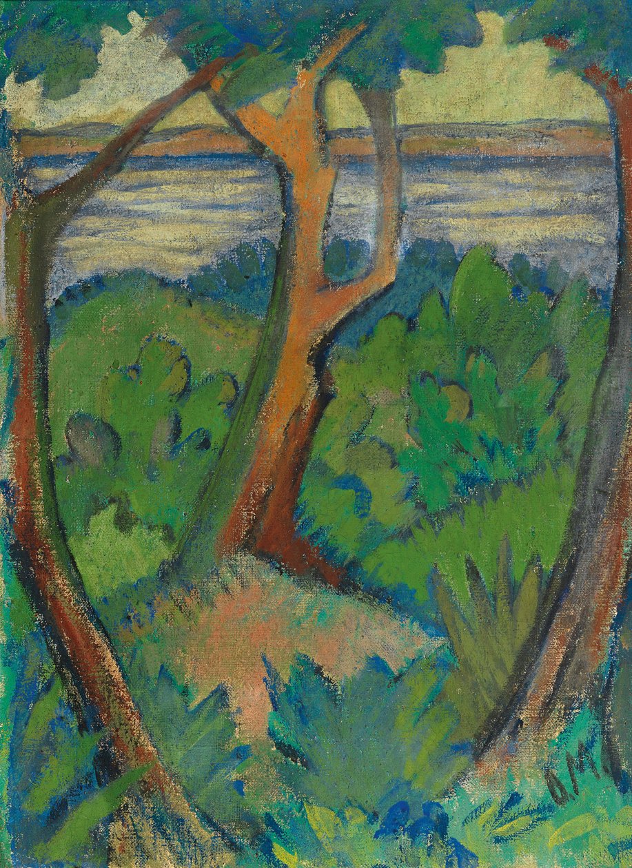 Táj három fával, 1923. alkotó: Otto Mueller