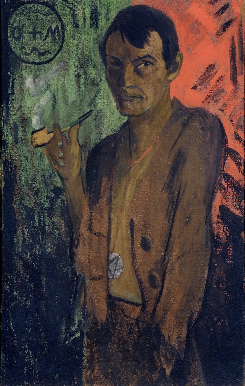 Önarckép pentagrammal, c. 1924. alkotó: Otto Mueller