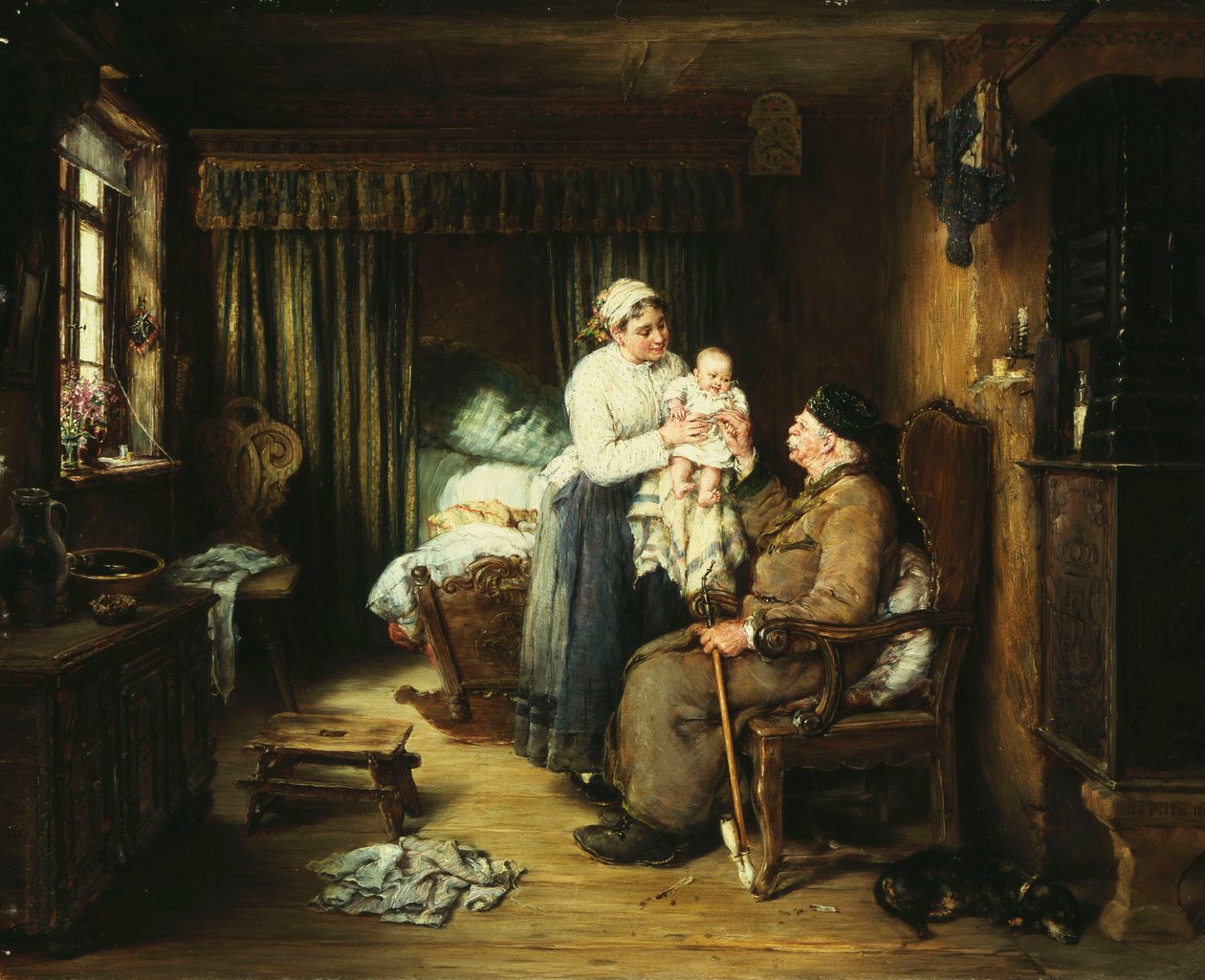 Nagyapa látogatása, 1889 alkotó: Otto Piltz