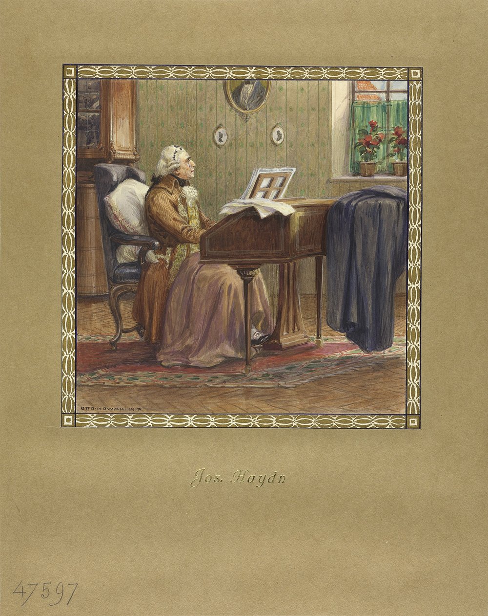 Joseph Haydn a zongoránál, 1917 alkotó: Otto Robert Nowak