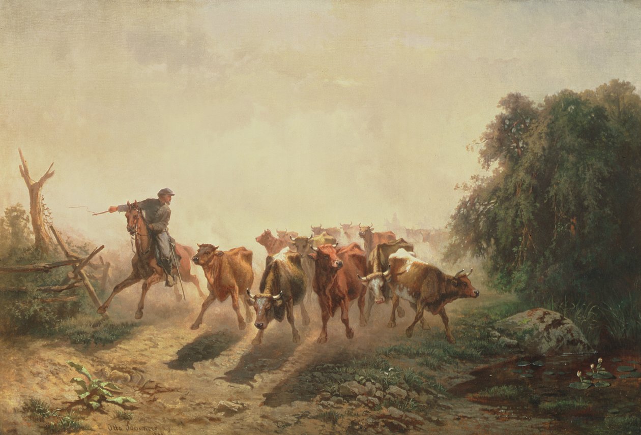 Union Drover marhákkal a hadseregért, 1860 alkotó: Otto Sommer