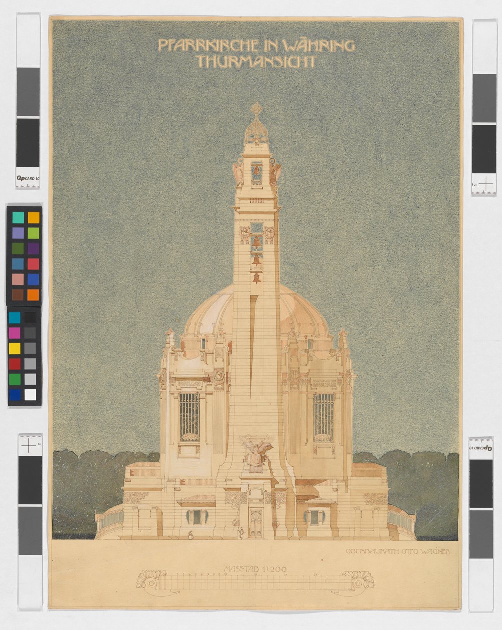 Währingi plébániatemplom, toronynézet alkotó: Otto Wagner