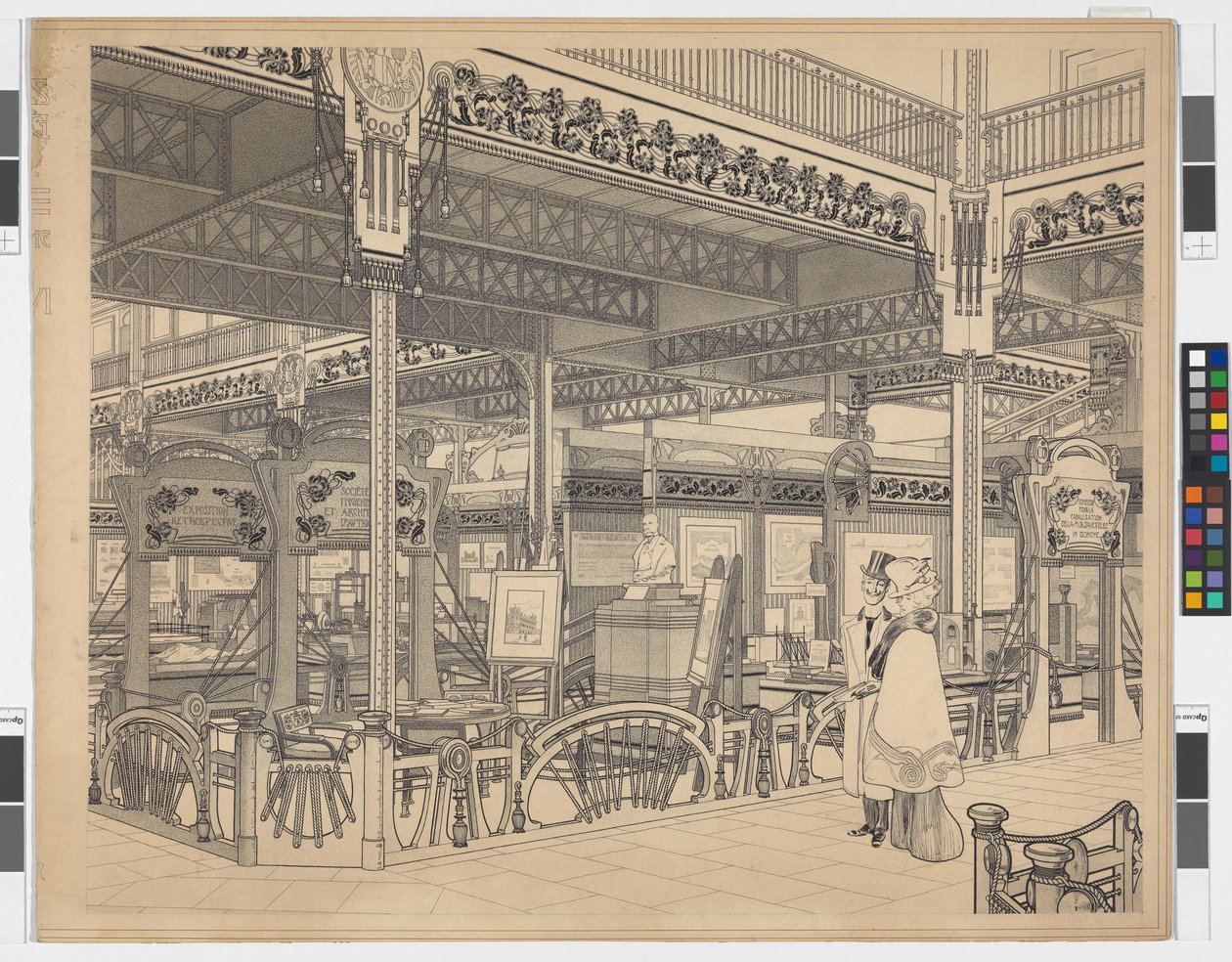 Párizsi világkiállítás, VI. csoport: mérnöki és vasúti ügyek a Champ de Mars-on, perspektíva alkotó: Otto Wagner