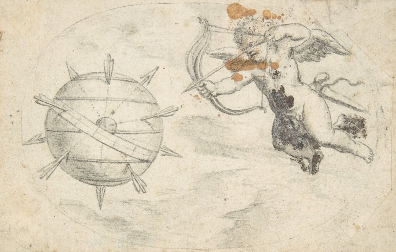 Ámor lövöldözőnyilak a világgömbön, 1608 vagy nem sokkal előtte. alkotó: Otto van Veen.